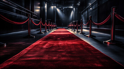 red carpet pathway to fame - obrazy, fototapety, plakaty