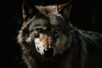 Fototapeta premium Cold and wise wolf face