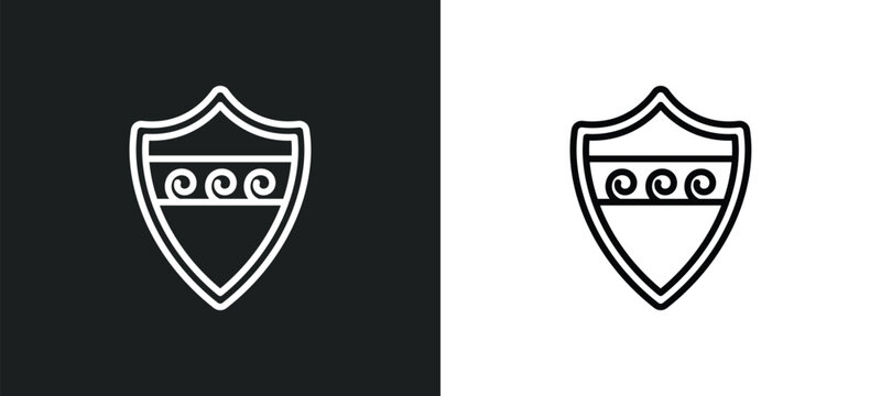 aspis line icon in white and black colors. aspis flat vector icon from aspis collection for web, mobile apps and ui.
