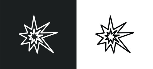 explode line icon in white and black colors. explode flat vector icon from explode collection for web, mobile apps and ui.