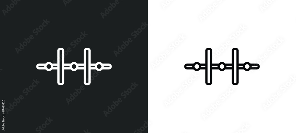 Poster vertical alignment line icon in white and black colors. vertical alignment flat vector icon from ver