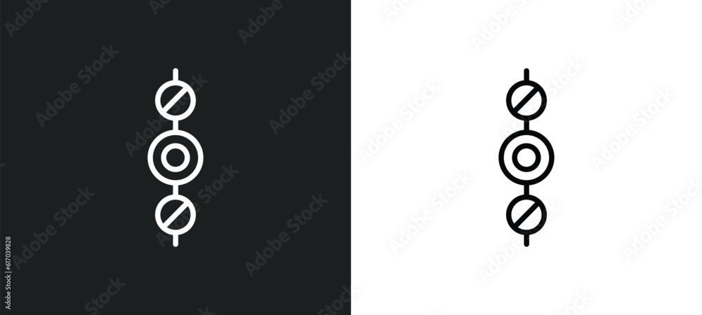 Poster center alignment line icon in white and black colors. center alignment flat vector icon from center 