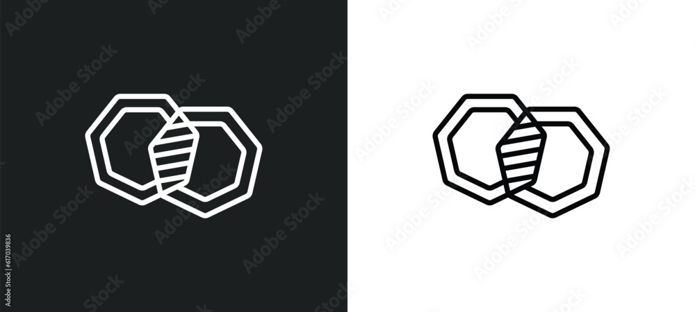 Poster intersection line icon in white and black colors. intersection flat vector icon from intersection co
