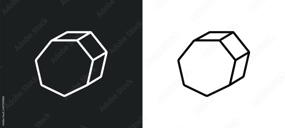 Poster perspective line icon in white and black colors. perspective flat vector icon from perspective colle