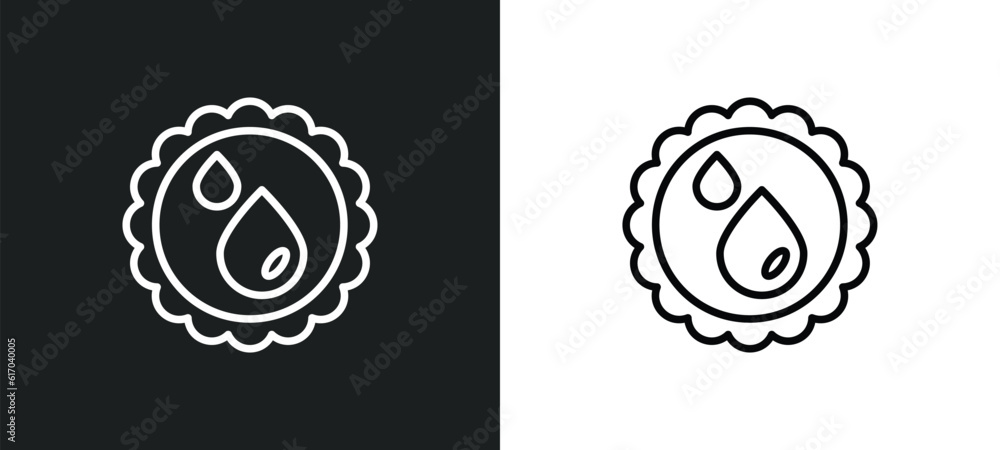 Aufkleber save water badge line icon in white and black colors. save water badge flat vector icon from save wa