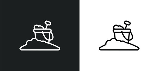 sand line icon in white and black colors. sand flat vector icon from sand collection for web, mobile apps and ui.