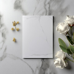 white card with flowers