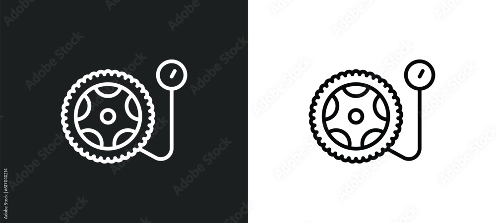 Poster in line icon in white and black colors. in flat vector icon from collection for web, mobile apps and