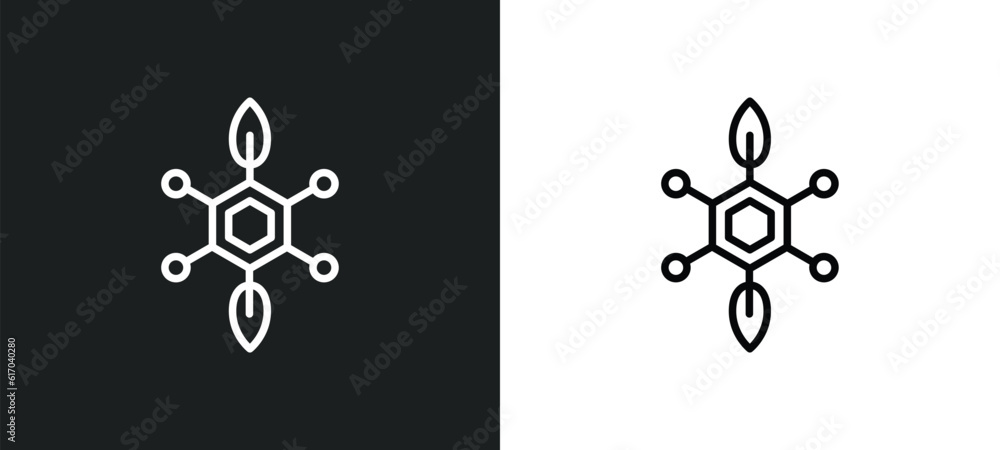 Poster bio technology line icon in white and black colors. bio technology flat vector icon from bio technol