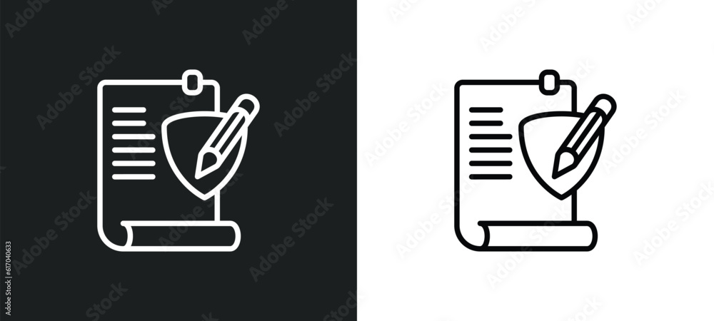 Poster rectification line icon in white and black colors. rectification flat vector icon from rectification