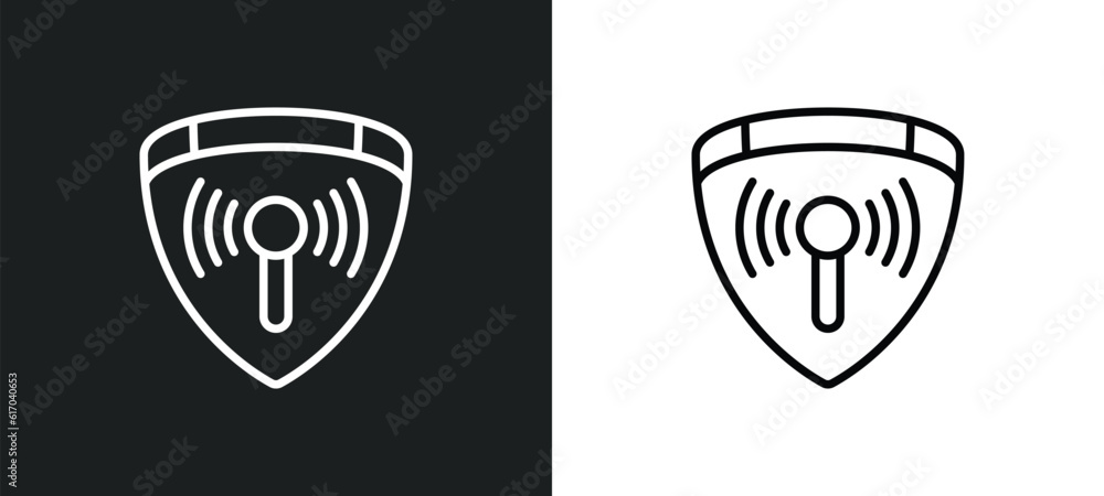 Poster communications line icon in white and black colors. communications flat vector icon from communicati