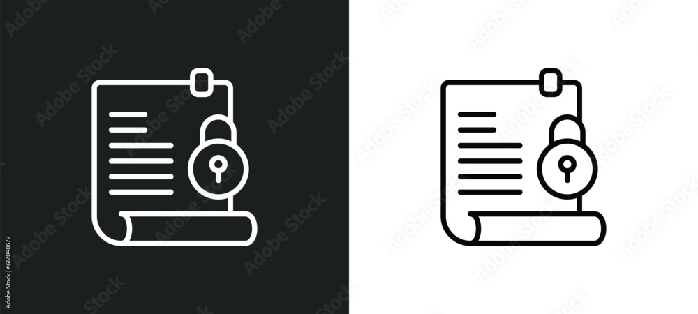 Poster code of conduct line icon in white and black colors. code of conduct flat vector icon from code of c