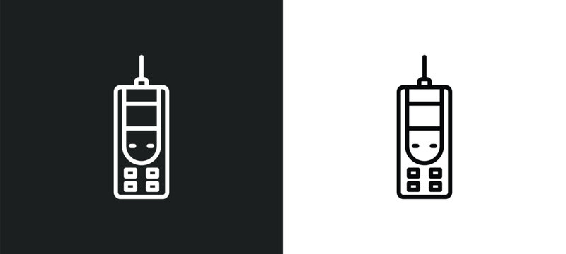 Laser Measurement Line Icon In White And Black Colors. Laser Measurement Flat Vector Icon From Laser Measurement Collection For Web, Mobile Apps And Ui.