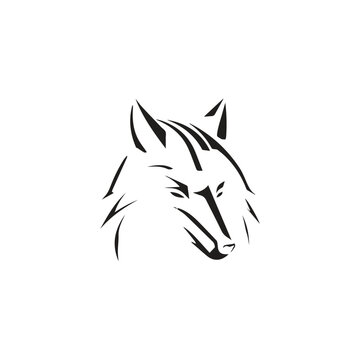 Wolf face logo design template