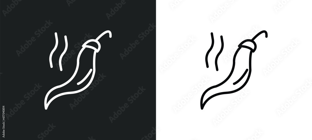 Poster spice line icon in white and black colors. spice flat vector icon from spice collection for web, mob