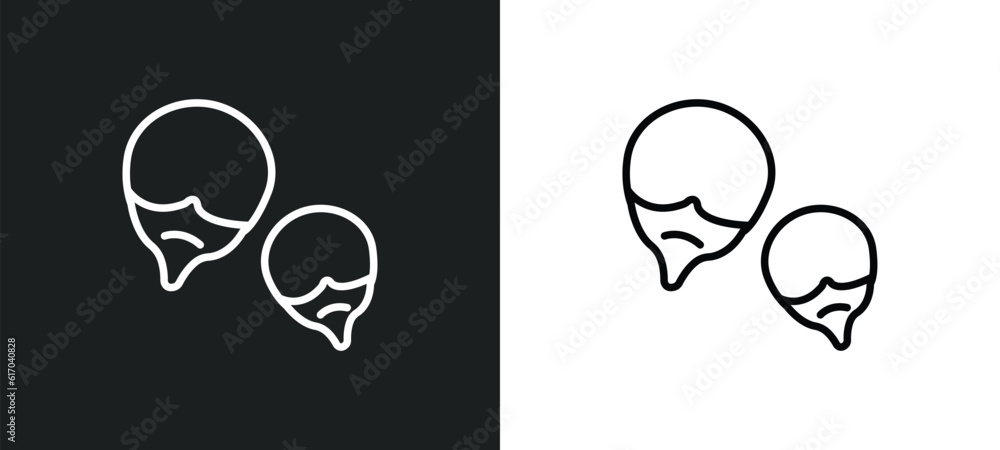Poster corncob line icon in white and black colors. corncob flat vector icon from corncob collection for we