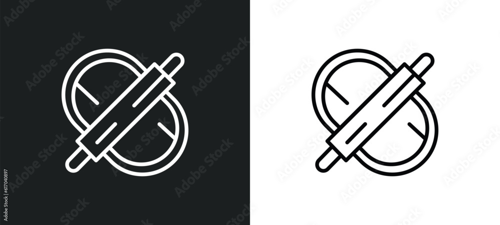 Poster dough line icon in white and black colors. dough flat vector icon from dough collection for web, mob