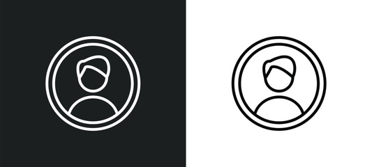 account line icon in white and black colors. account flat vector icon from account collection for web, mobile apps and ui.