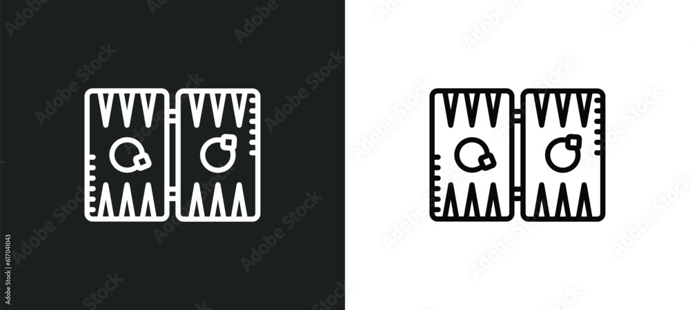 Poster backgammon line icon in white and black colors. backgammon flat vector icon from backgammon collecti