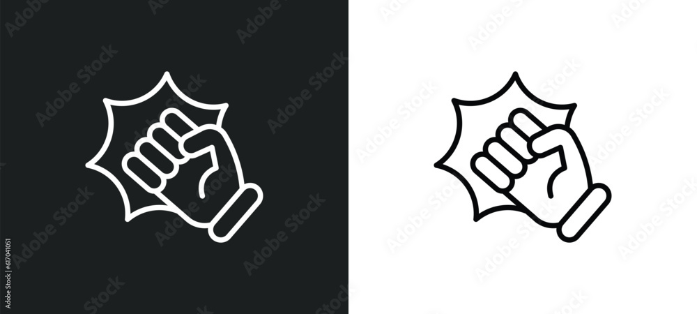 Poster actions line icon in white and black colors. actions flat vector icon from actions collection for we