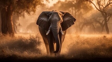 Elephant standing in the savannah