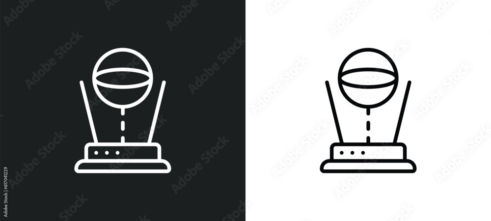 Poster hologram line icon in white and black colors. hologram flat vector icon from hologram collection for