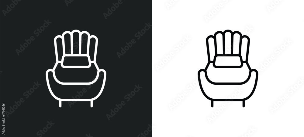 Poster single line icon in white and black colors. single flat vector icon from single collection for web, 