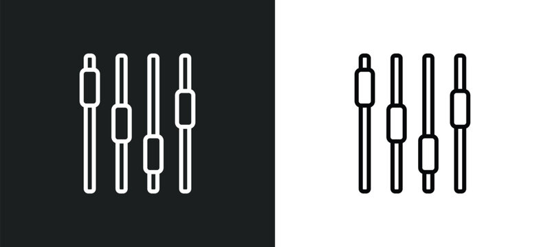 fader line icon in white and black colors. fader flat vector icon from fader collection for web, mobile apps and ui.