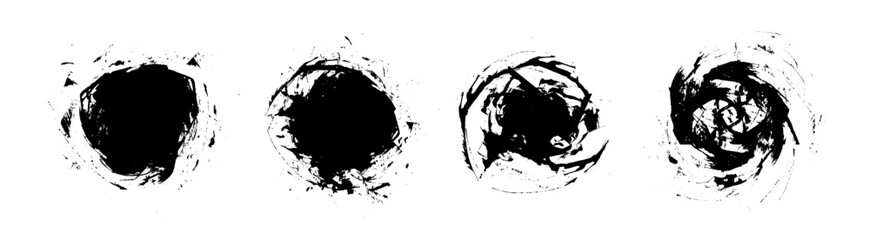 Dot ink brush stroke collection