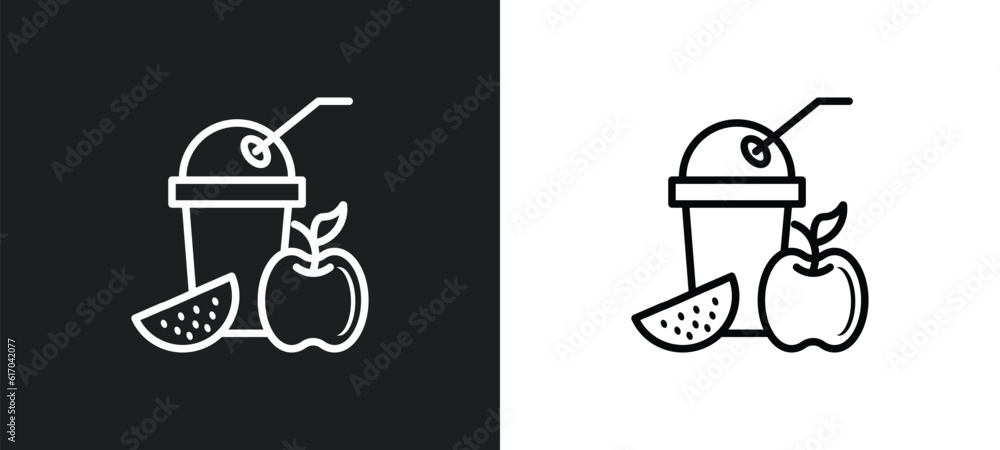 Aufkleber smoothies line icon in white and black colors. smoothies flat vector icon from smoothies collection 
