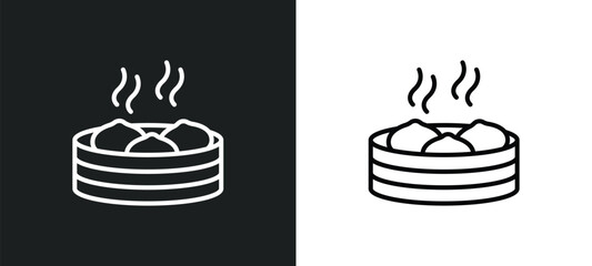 xiao long bao line icon in white and black colors. xiao long bao flat vector icon from xiao long bao collection for web, mobile apps and ui.