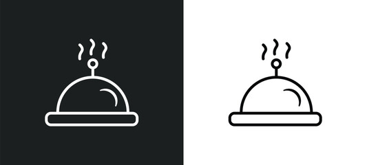 hotel service line icon in white and black colors. hotel service flat vector icon from hotel service collection for web, mobile apps and ui.