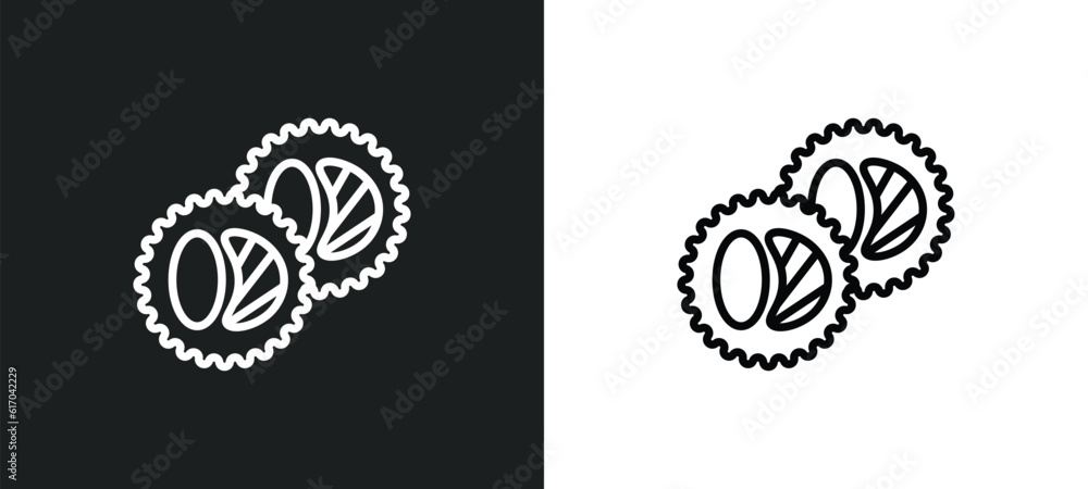 Poster sushi roll line icon in white and black colors. sushi roll flat vector icon from sushi roll collecti