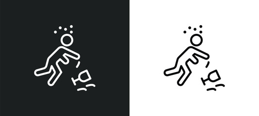 alcoholic line icon in white and black colors. alcoholic flat vector icon from alcoholic collection for web, mobile apps and ui.