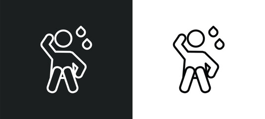 anxious human line icon in white and black colors. anxious human flat vector icon from anxious human collection for web, mobile apps and ui.