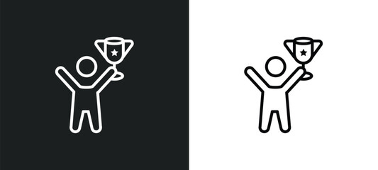 awesome human line icon in white and black colors. awesome human flat vector icon from awesome human collection for web, mobile apps and ui.