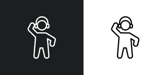 amused human line icon in white and black colors. amused human flat vector icon from amused human collection for web, mobile apps and ui.