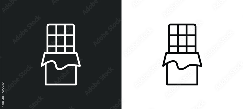 Poster chote line icon in white and black colors. chote flat vector icon from chote collection for web, mob