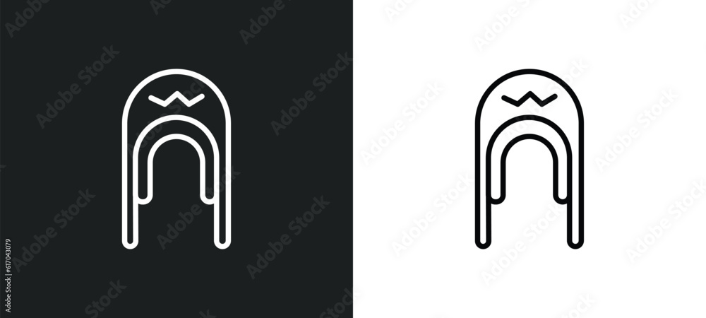 Poster coif line icon in white and black colors. coif flat vector icon from coif collection for web, mobile