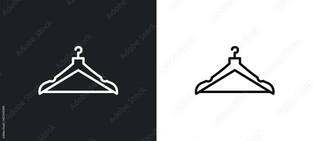 Poster clo line icon in white and black colors. clo flat vector icon from clo collection for web, mobile ap