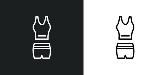 women tracksuit line icon in white and black colors. women tracksuit flat vector icon from women tracksuit collection for web, mobile apps and ui.