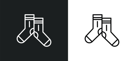 pair of socks line icon in white and black colors. pair of socks flat vector icon from pair of socks collection for web, mobile apps and ui.