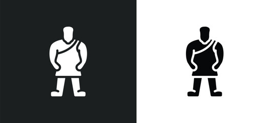 line icon in white and black colors. flat vector icon from collection for web, mobile apps and