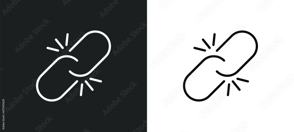 Poster connect line icon in white and black colors. connect flat vector icon from connect collection for we