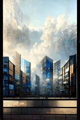 As detailed as a photograph blue windows of buildings CryEngine 