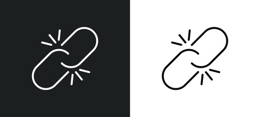 connect line icon in white and black colors. connect flat vector icon from connect collection for web, mobile apps and ui.