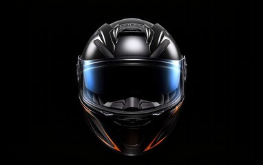 Motorbike helmet, emphasizing its durable construction, protective visor, ideal for safety-focused campaigns and advertisements targeting motorcycle enthusiasts and riders. Generative AI