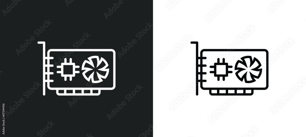 Poster sound card line icon in white and black colors. sound card flat vector icon from sound card collecti