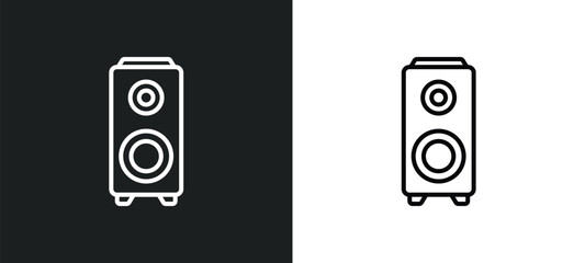 speakers line icon in white and black colors. speakers flat vector icon from speakers collection for web, mobile apps and ui.