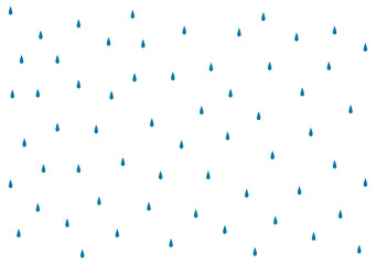Rain, raindrops, water drops illustration, background, texture. Hand drawn flat style design, vector backdrop. Kids print element, rainy season, wet weather